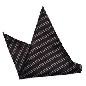 Gascoigne Silk Pocket Square Black Gray Burgundy